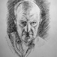 George Wallace - Self Portrait, 1972, ink