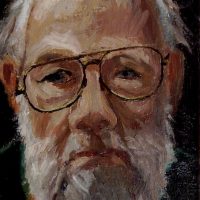 George Wallace - Self Portrait, oil painting on board