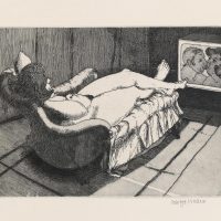 George_Wallace - Siesta, plate #5, 1995, etching & aquatint,