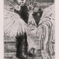 George Wallace - Peter and the Cock, 1956, soft ground aquatint and drypoint