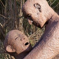 George Wallace - Jacob Wrestling the Angel, 1977, welded corten steel