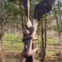 George Wallace - Jacob Wrestling the Angel, 1977, welded corten steel
