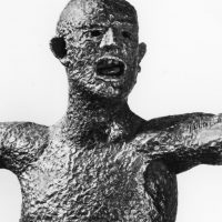 George Wallace - Legless Man on a Stool - detail (first version), 1975, welded steel