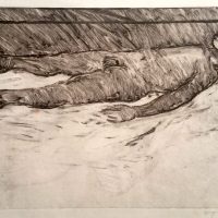 George Wallace - Dead Christ, 1988, monotype