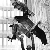 Man Releasing Eagles (Carey Fox Memorial), 1973, welded corten steel