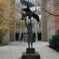 George Wallace - Man Releasing Eagles (Carey Fox Memorial), 1973, welded corten steel