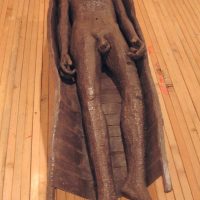 George Wallace - Man on a Small Cot, 1969, welded corten steel