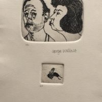 George_Wallace - A Disagreement, decoration on inside fold, 1995, etching