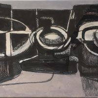 George Wallace - Clay Pits, ink and watercolour wash