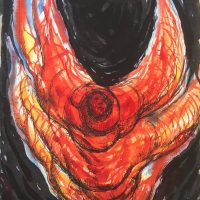 George Wallace - Angel, ink and watercolour