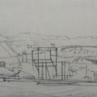 George Wallace - Disused Mine at Avoca, c.1953, pencil