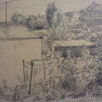 George Wallace - Back Yards, Woodlane, Falmouth, 1954, pencil