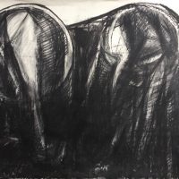 George Wallace - Twin Forms, 1984, charcoal #1