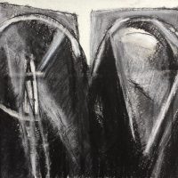George Wallace - Twin Forms, charcoal and white chalk #22,
