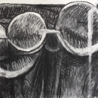 George Wallace - Three Forms, 1984, charcoal and white chalk #8