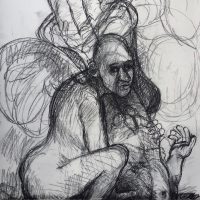 George Wallace - Study for a painting, c.2002, charcoal