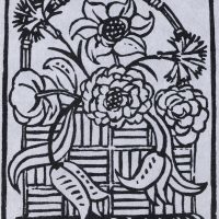 George Wallace - Christmas Card 6, linocut