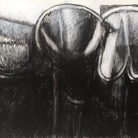 George Wallace - Clay Pits, charcoal & conté, 1984, 38 x 56 cm.