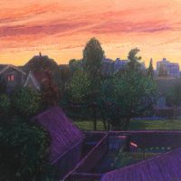 George Wallace - View from Back of Huntington Place, pastel