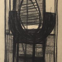 George Wallace - Study for Woman in a Chair, 1956, charcoal