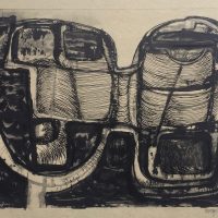 George Wallace - Joined Forms, monotype with ink counterproof