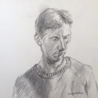 George Wallace - Portrait of Ken Slater, c.1994, pencil