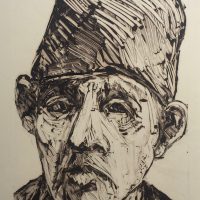 George Wallace - Man in a Fez, monotype