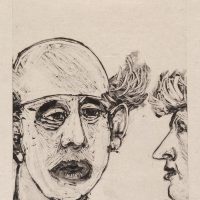 George Wallace - The Clown and His Wife, 1989, monotype