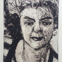 George Wallace - Blonde in Flashy Dress, 1989, monotype