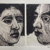 George Wallace - Man & Woman, 1989, monotype