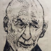 George Wallace - Charenton Revisited 4: Head of a Bald Man, 1991, monotype
