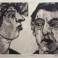 George Wallace - Man and Woman II, 1989, monotype