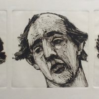 George Wallace - Three Heads, 1991, monotype
