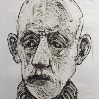 George Wallace - White Face, 1993, monotype