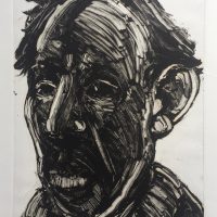 George Wallace - Man Against the Light, 1993, monotype