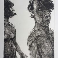 George Wallace - Man & Woman on a Beach, 1995, monotype