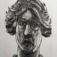 George Wallace - Head of a Woman with a Bauble Necklace, 1995, monotype