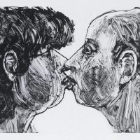 George Wallace - The Kiss, 1995, monotype
