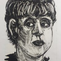 George Wallace - Woman with a Black Earring, 1995, monotype