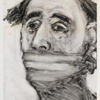 George Wallace - Gagged Man, 1988, monotype