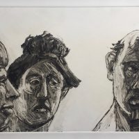 George Wallace - A Man and Two Women, 1997, monotype