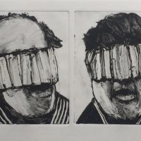 George Wallace - Prisoners, 2002, monotype, 4 impressions
