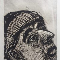 George Wallace - Man Looking Up, 1988, monotype