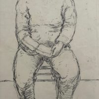 George Wallace - Malcolm Ross MacDonald at Woodbank, 1957, pencil