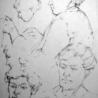 George Wallace - Margaret Wallace, 1949, pencil studies