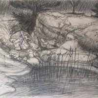 George Wallace - Pointe au Baril, 1964, pencil