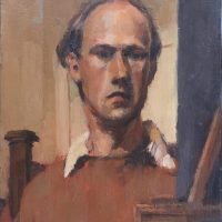George Wallace - Self Portrait, c.1948, oil painting on board