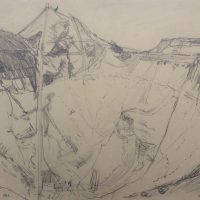 George Wallace - St. Austell Claypit, 1955, pencil