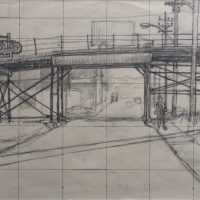 George Wallace - Preparatory drawing for print #61, Hamilton in Summer, 1972, pencil