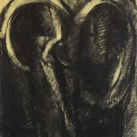 George Wallace - Twin Forms, conté & yellow chalk #3